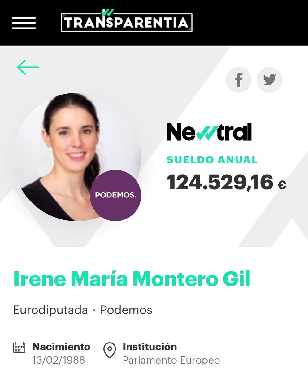 Willy Tolerdo (@willytolerdoo) on Twitter photo <a href="/IreneMontero/">Irene Montero</a> Que te estás metiendo 124.000 ñardos, Irenita. Y le estás pidiendo perras a la gente que no gana ni 20.000.
Un poco de por favor. <a href="/IreneMontero/">Irene Montero</a> Que te estás metiendo 124.000 ñardos, Irenita. Y le estás pidiendo perras a la gente que no gana ni 20.000.
Un poco de por favor.
