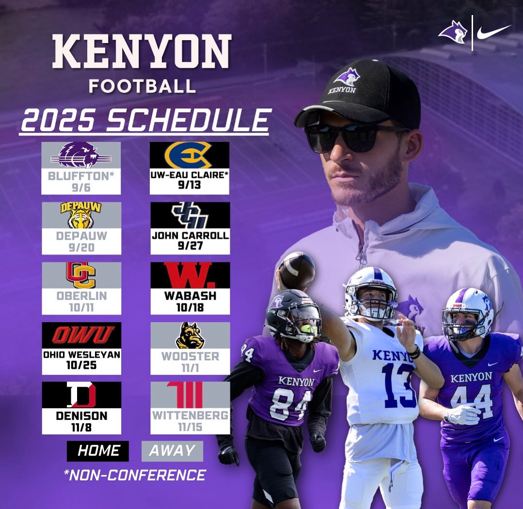 2025 Kenyon Football Schedule

#EarnIt #TakeFLIGHT #GoOwls