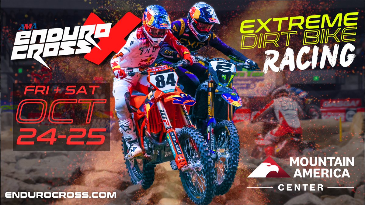 JUST ANNOUNCED!! EnduroCross is back for another 2-night takeover at the Mountain America Center, October 24 &amp; 25! 
Venue Presale: Tues, 4/29 at 10AM 
Public On Sale: Thurs, 5/1 at 10AM