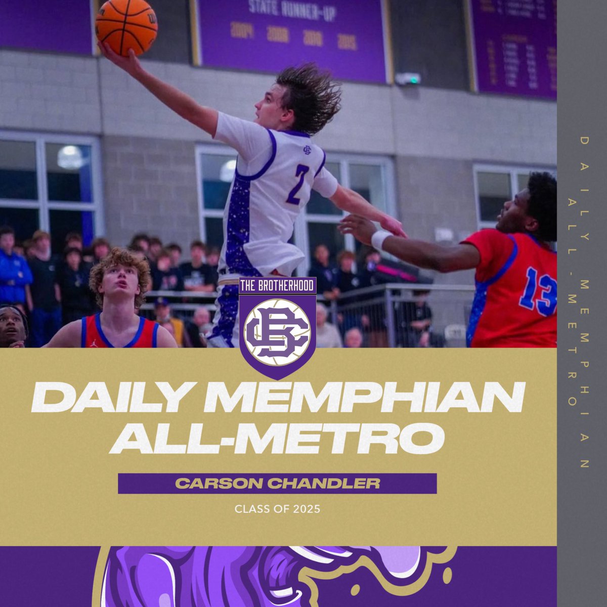 Congratulations to BJ Brown &amp; Carson Chandler who were both named to the Daily Memphian’s All-Metro Team! <a href="/bj_brown10/">Bj Brown</a> <a href="/Carson_Chand901/">Carson Chandler</a> 
#TheBrotherhood | #GoBrothers