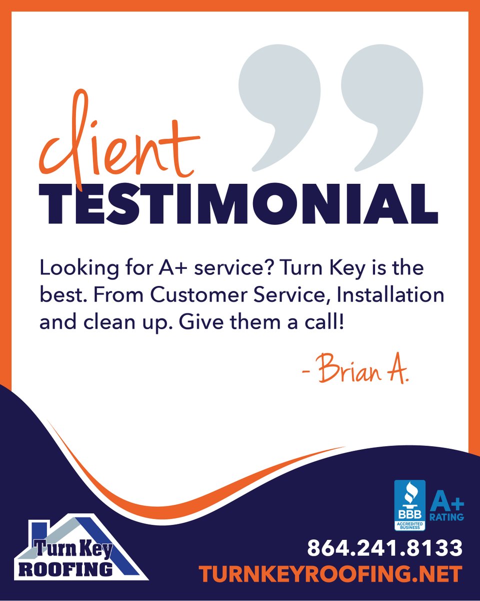 Thank you for your kind words and for choosing Turn Key Roofing, Brian! 

We’re dedicated to providing top-tier service from start to finish, and we’re thrilled to know we made a lasting impression! 🏠✨

TurnKeyRoofing.net

#TurnKeyRoofing #Roofing #SeeShockCity