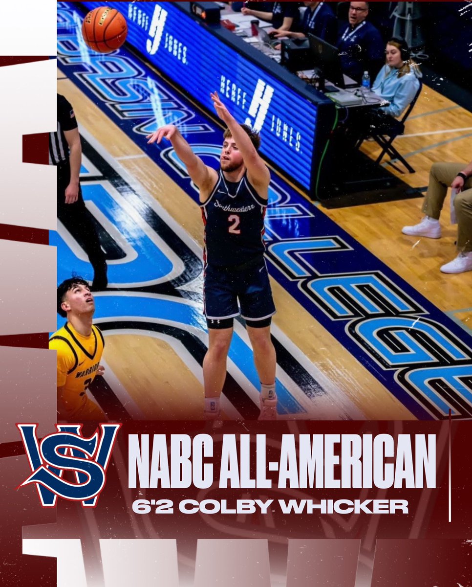 SWOCCBASKETBALL's tweet image. Another award for our guy Colby Whicker! 2024-25 NABC ALL-AMERICAN! We are proud of you Whick! @ColbyWhicker