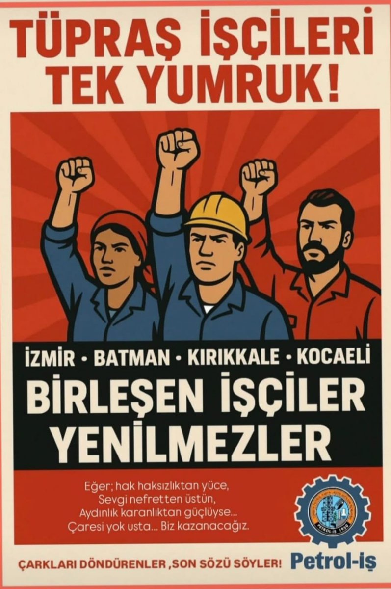 Tüpraş işçisi hak mücadelesi veriyor.
#tuprsiscisidireniyor 
#petroliş
#tupraş
