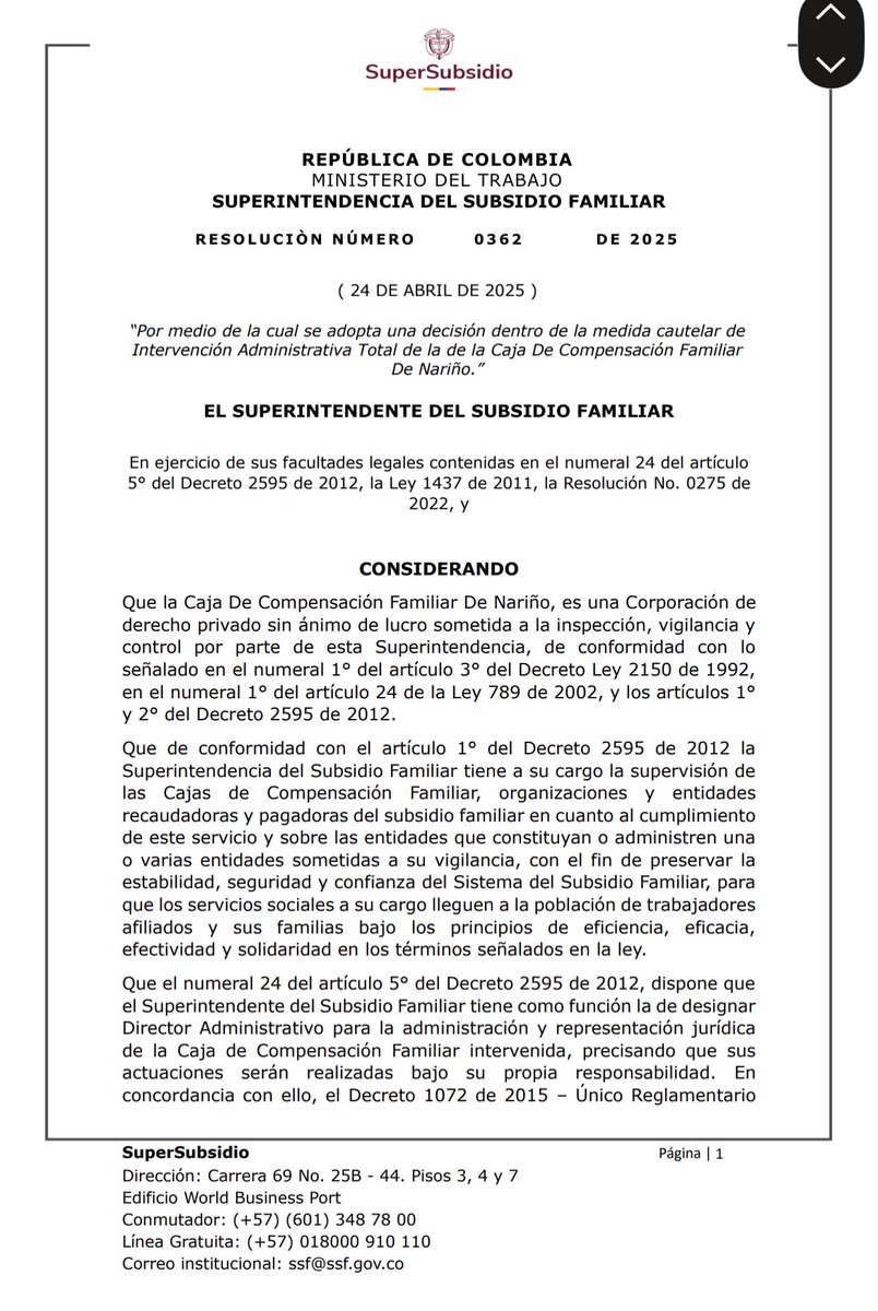 ff_abogados's tweet photo. #COMFAMILIAR
#FranciscoFajardoAbogados
🔴 Atención
Se separa del cargo al actual Director Principal de COMFAMILIAR, señor SERGIO AGUSTIN SUÁREZ NIEVES.
Consulte la decisión 👉🏻
https://t.co/V5OLLyDLHw https://t.co/4O8DrszgR5