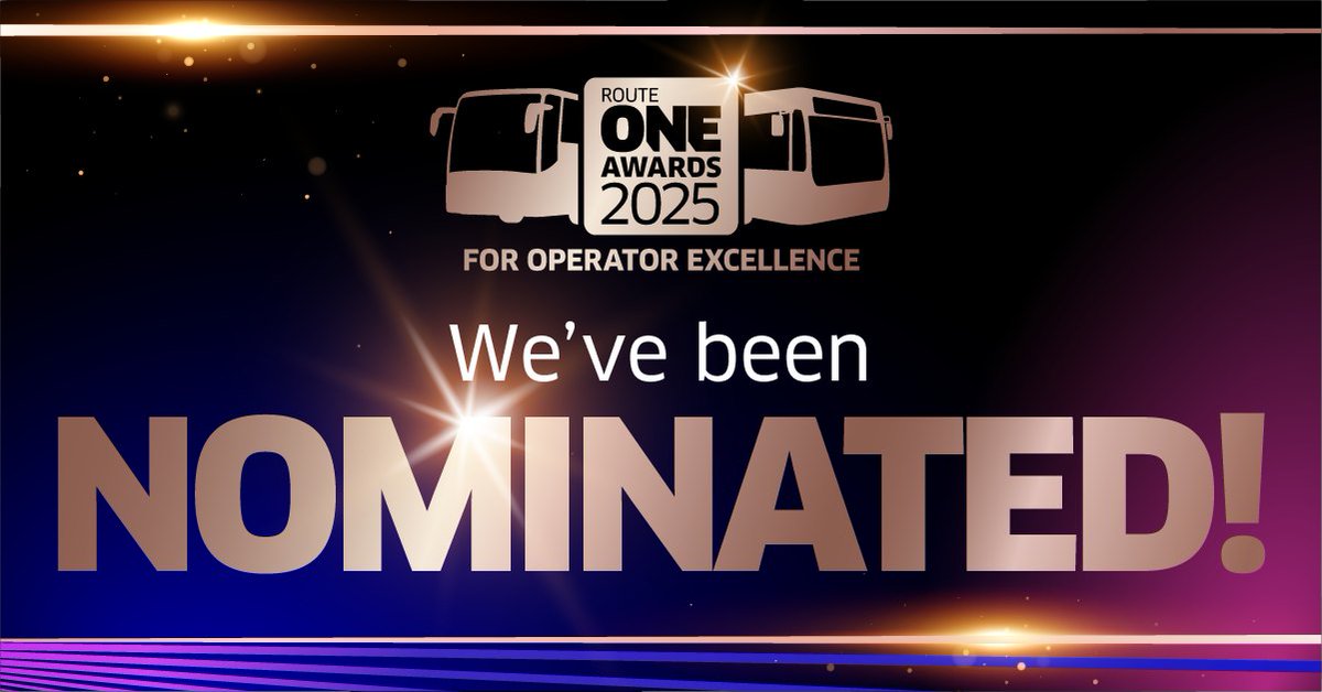 XploreDundee's tweet photo. We’re proud to be nominated for two Route One Awards! 🏆
✨ Large Bus Operator of the Year
✨ Manager of the Year – Paul Villani
Huge thanks to our team and loyal customers—this one’s for you! 💙 #RouteOneAwards https://t.co/tJNwpylUCn