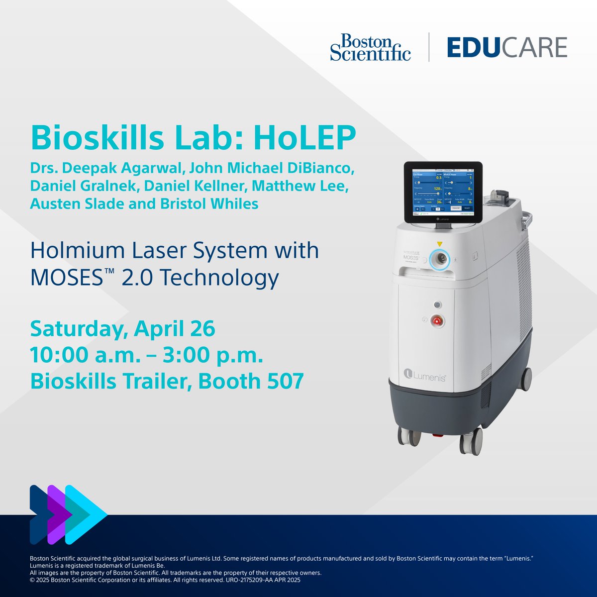 Boston Scientific Urology (@bsc_urology) on Twitter photo Refine your HoLEP skills at #AUA25! Join leading physicians for an immersive bioskills lab. Get hands-on experience and insights into this advanced technique. Space is limited — secure your spot!
Register here: web.cvent.com/event/2199da93… Refine your HoLEP skills at #AUA25! Join leading physicians for an immersive bioskills lab. Get hands-on experience and insights into this advanced technique. Space is limited — secure your spot!
Register here: web.cvent.com/event/2199da93…