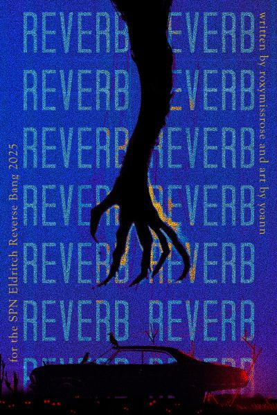 spneldritchbang's tweet photo. Reverb, by roxymissrose &amp; Yoann 
Dean wakes up alone in the car in the dark. Well, sure, of course he is. Sam's gone, Stanford's got him. But that's wrong, Sam's back, with him. He's pretty sure he's back...
https://t.co/tiL4M8OA8L
#spneldritchreversebang2025 #SPN #horror https://t.co/av8ucm0W39