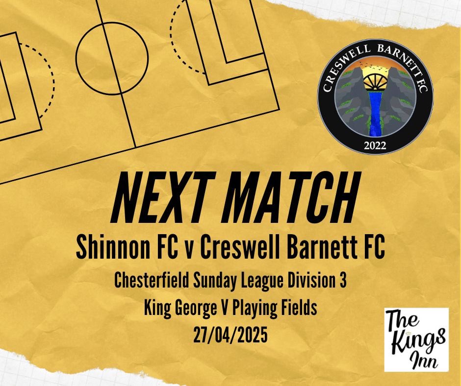 𝗠𝗔𝗧𝗖𝗛𝗗𝗔𝗬 𝟭𝟳 🔜⚽️

Our penultimate game of the season as we travel to North Wingfield to take on Shinnon FC.