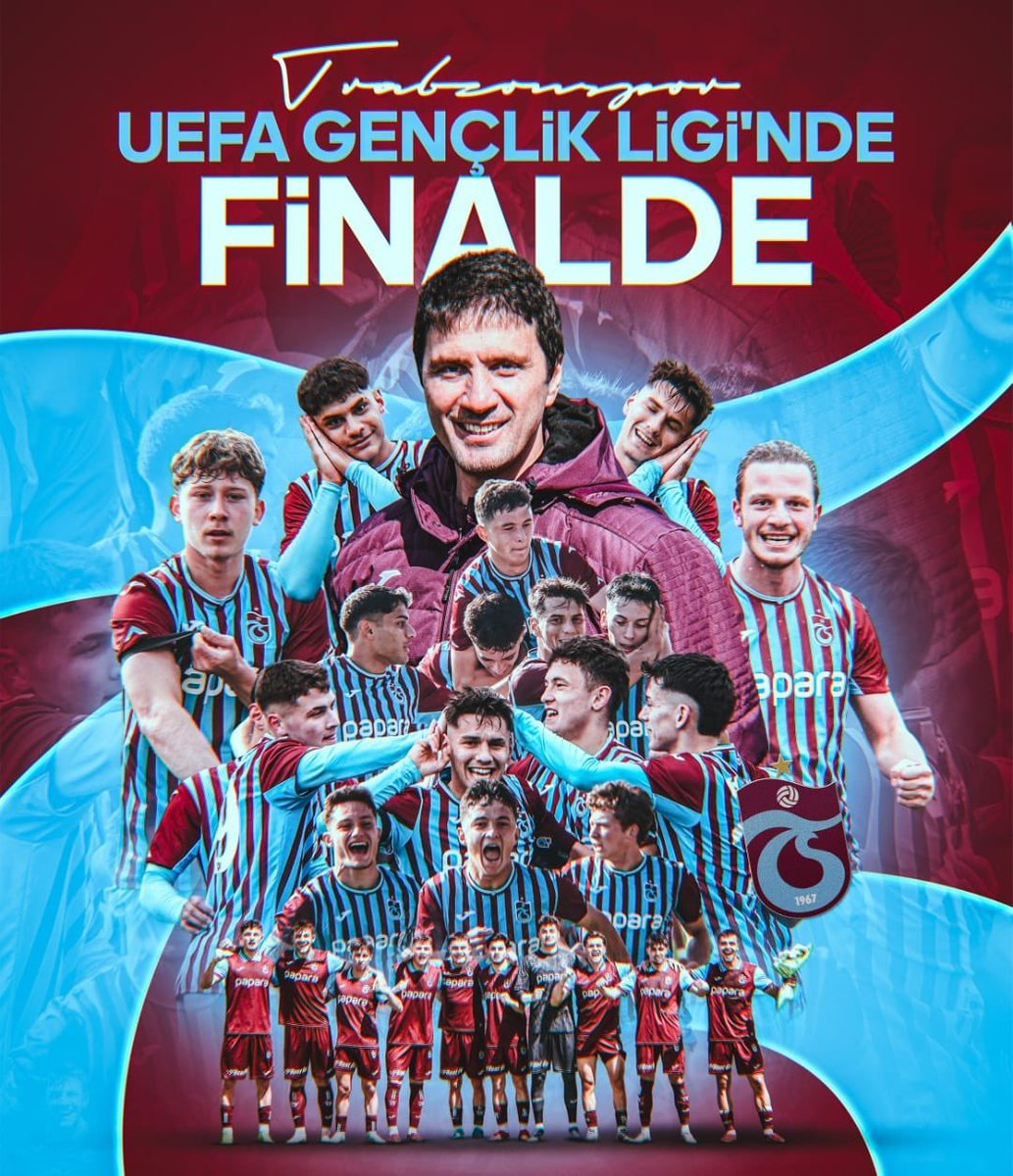 _AliYildiz's tweet photo. Trabzonsporumuzun U19 takımı, UEFA Gençlik Ligi’nde finale kadar yükselerek milletimize tarifsiz bir gurur ve mutluluk yaşattı…

Yürekten tebrik ediyor kupa ile dönmesini umud ediyorum… 
Bizim çocuklar… 🇹🇷🇹🇷🇹🇷 https://t.co/PWxwxjVbFJ