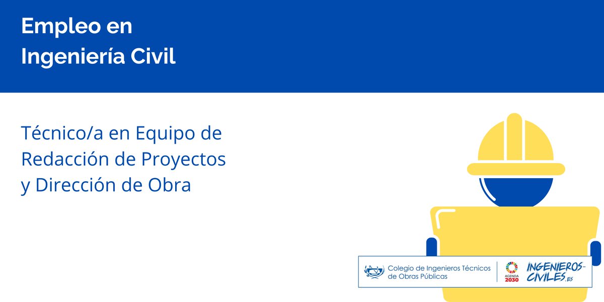 ColegioITOP's tweet image. Se busca #Técnico en Equipo de Redacción de #Proyectos y #Dirección de #Obra. Esta y otras ofertas de #trabajo te esperan en la sección de #Empleo del Colegio de Ingenieros Técnicos de #ObrasPúblicas. 

ow.ly/CuhX50VHCvh

#SoyCITOP