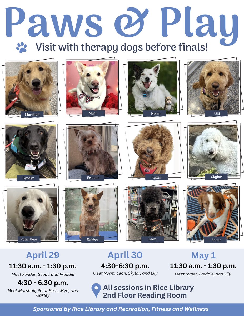 USI_REC's tweet photo. It’s our favorite time of the year! Come and see some of our favorite doggies!! 🦮🐾❣️ https://t.co/csSMeu3cKp