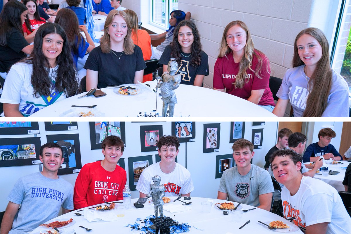 🎓SENIOR BREAKFAST 🧇 This morning, seniors came together to kick off their graduation activities! Principal Shonn Brown challenged them to finish strong while upholding CCS Core Values. Up next: the Senior Walk! #ccsKnights #classof2025 #foreveraKnight 💙🤍