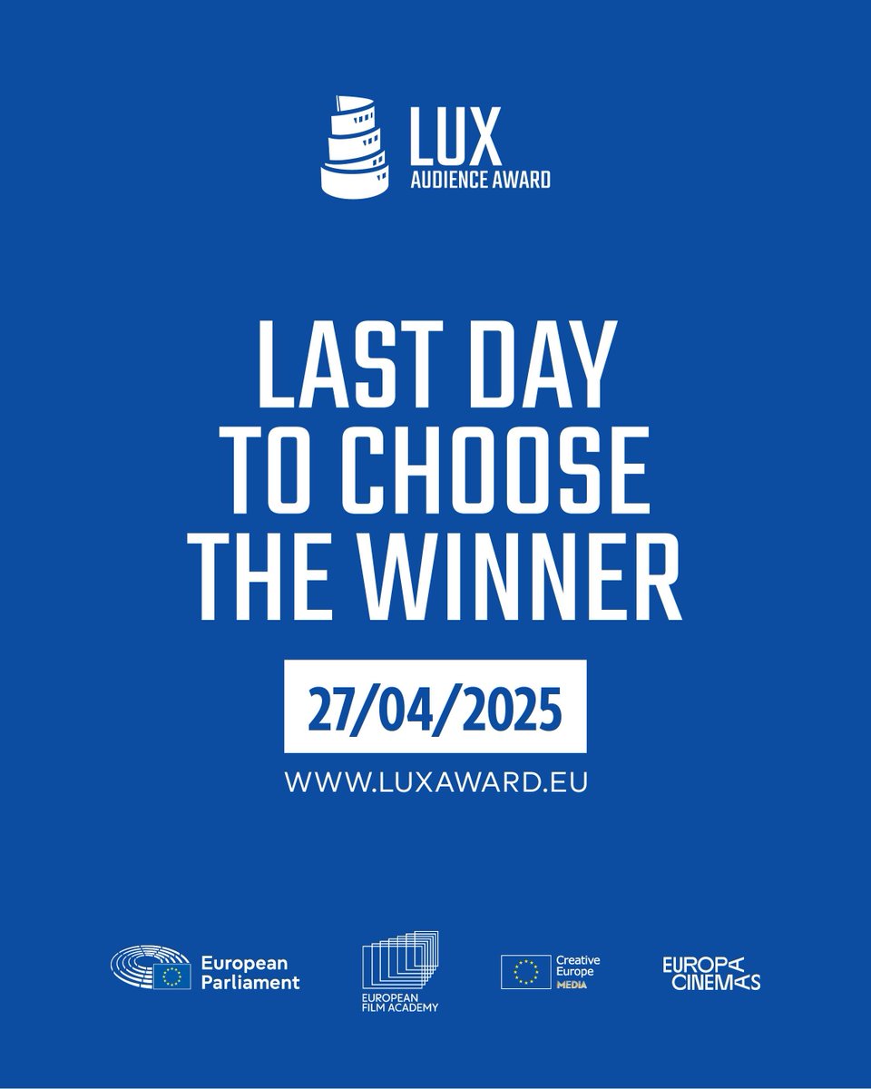 LAST DAY TO CHOOSE A WINNER‼️

Want to help decide the recipient of this year's LUX Audience Award?

Today's your last chance to rate the nominees!

Make your voice heard at rating.luxaward.eu
