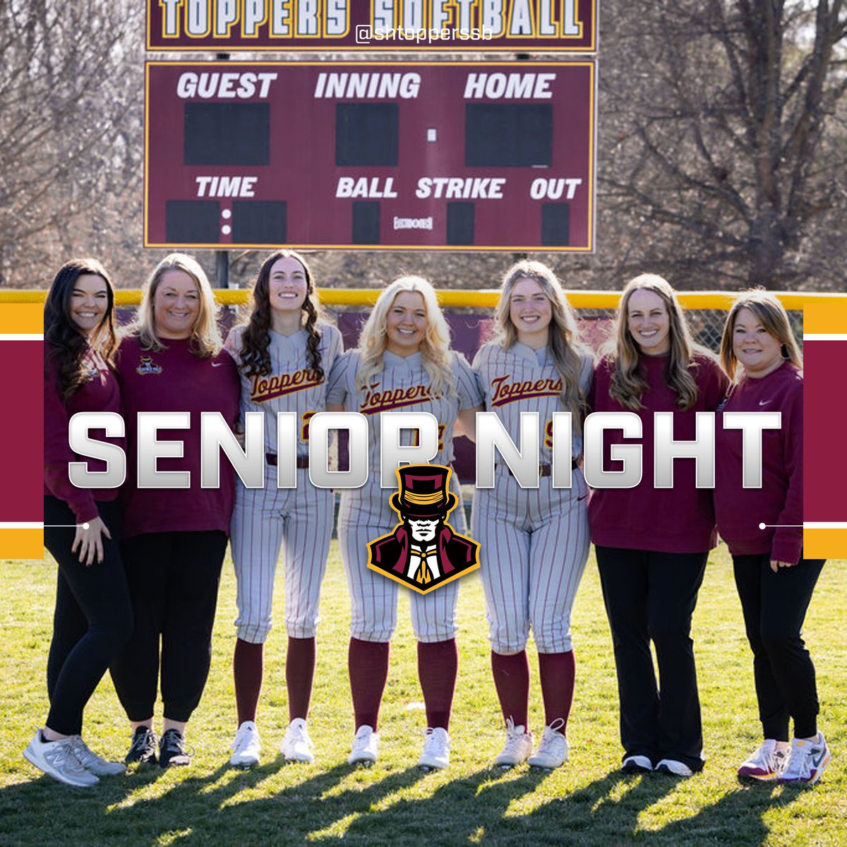 Come celebrate our seniors tonight! Weather permitting, senior ceremony will take place at approximately 5pm prior to first pitch at 5:30. Stay tuned for updates!