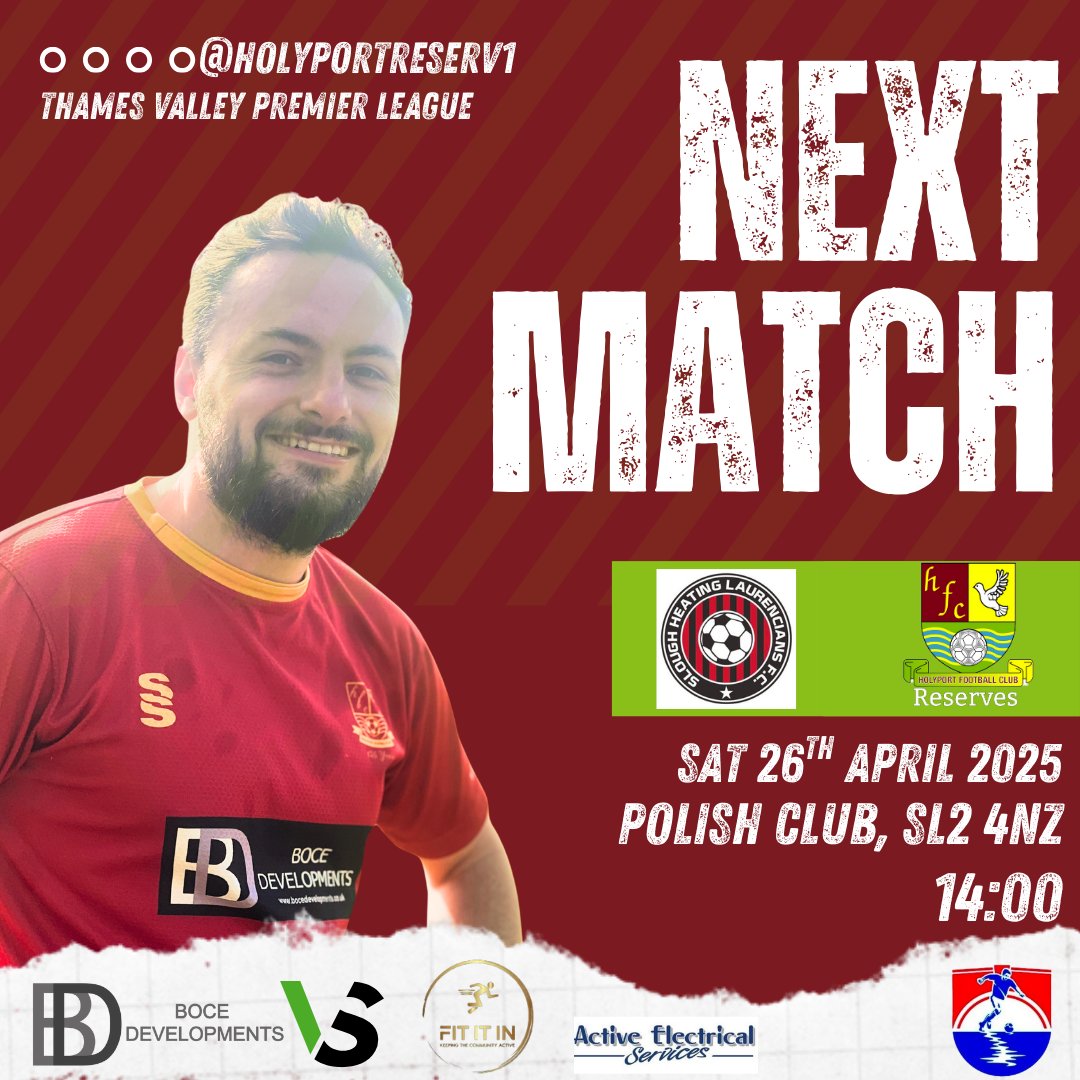 ‼️REMINDER

Up next, back to the #tvpl for our final league match away this weekend 👀

📆 Sat 26th April
⏰ 2.00pm kick off
📍The Polish Club, SL2 4NZ
🏆 <a href="/ThamesValleyPL/">Thames Valley PL</a> vs <a href="/SHLfc_official/">SloughHeatingLauriesFC</a>