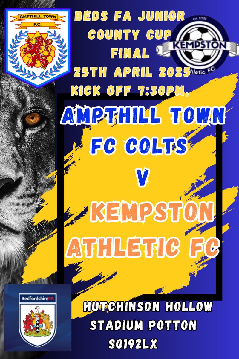 Ampthill Town FC (@ampthillfc) on Twitter photo Ampthill Town Colts in Cup Final action tonight at Potton United Hutchinson Hollowβ¦Ko7:30pm. COYAππ <a href="/ampthillinfo/">Ampthill.Info</a> <a href="/BedsFA/">Bedfordshire FA</a> Ampthill Town Colts in Cup Final action tonight at Potton United Hutchinson Hollowβ¦Ko7:30pm. COYAππ <a href="/ampthillinfo/">Ampthill.Info</a> <a href="/BedsFA/">Bedfordshire FA</a>