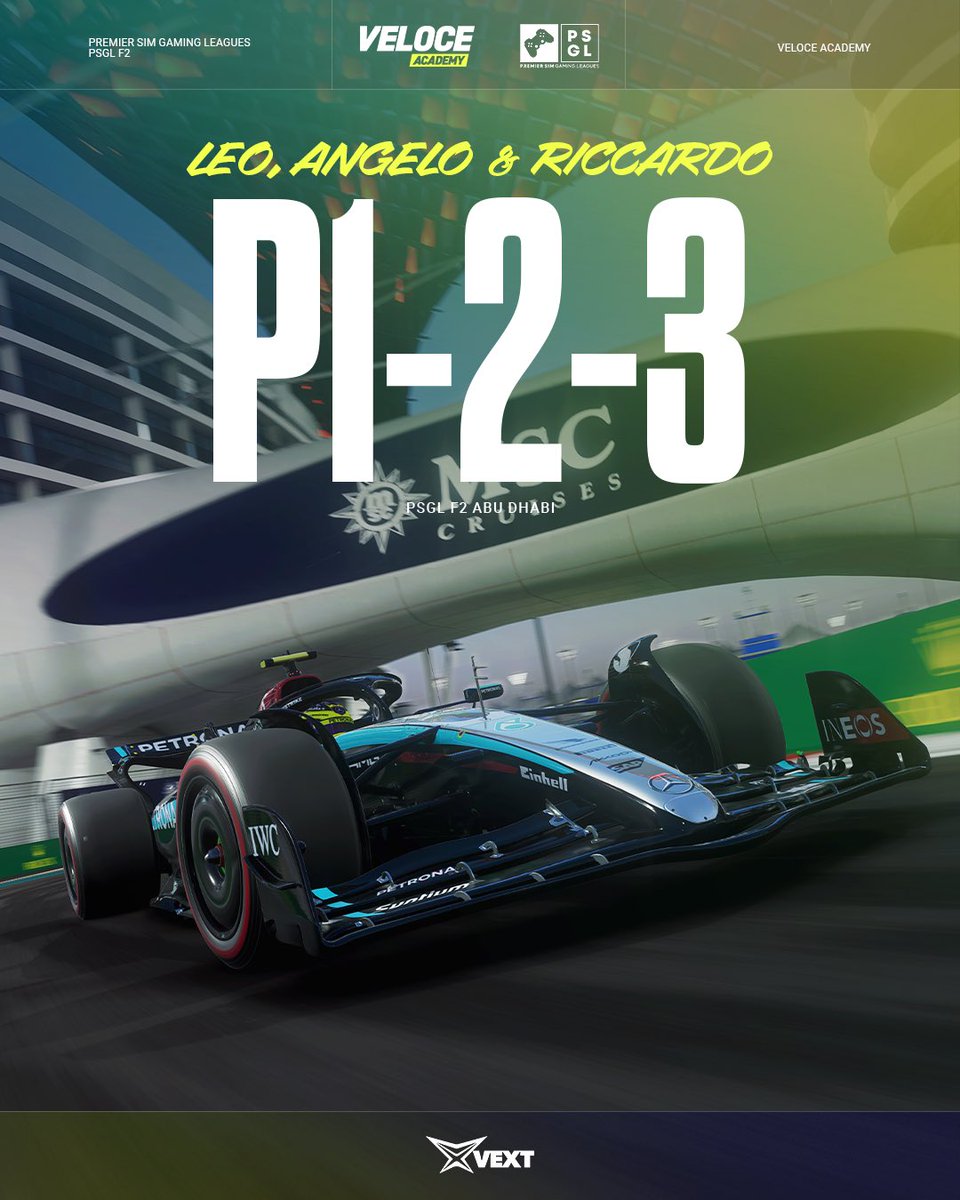 WHAT A WAY TO END THE SEASON! 🔥

The final round of <a href="/PremierSimGL/">PSGL</a> F2 saw an all Veloce Academy podium with <a href="/Leo_Lund3/">Leo Lund</a> taking the win; followed by <a href="/angelodortensio/">Angelo D’Ortensio</a> and <a href="/RiccardoBnz/">Riccardo Benzoni</a>! 😎

A fantastic way to end the game cycle, here’s to more PSGL success on F1 25! 🫶

#VivaVeloce