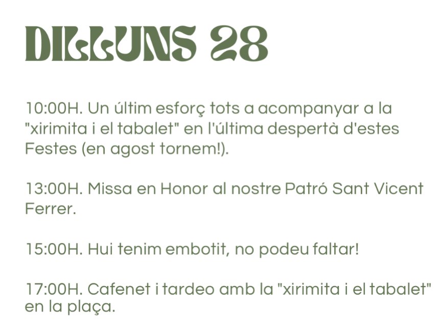 Aquest cap de setmana estem de #festes del nostre patró #SantVicentFerrer 🥁💥🕺🥘 Ens acompanyes? T'esperem a l'Abdet!
