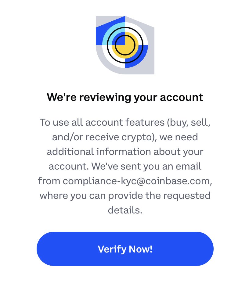 My <a href="/coinbase/">Coinbase 🛡️</a> account has finally been bricked after being a user for nearly a decade. They have all my KYC. I've set up every security measure (2FA, Passkey, etc)

Thank god i stopped keeping any money there years ago. What a horrible exchange

Self-custody &amp; DeFi is the way