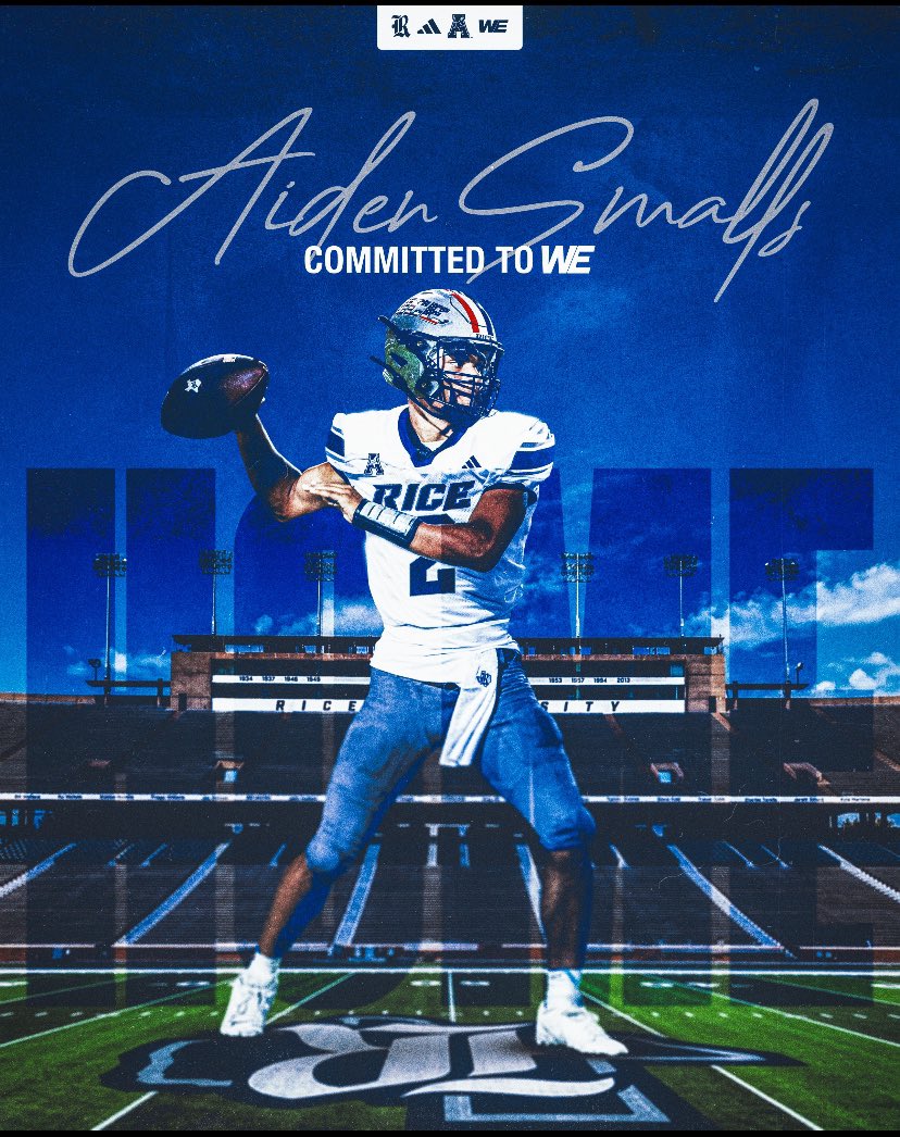 This journey has meant everything to me.

I’m blessed and beyond excited to announce my commitment to Rice University to play quarterback. Since I first picked up a football, I’ve dreamed of leading a team — not just with my arm, and legs, but with my heart.

This moment is the