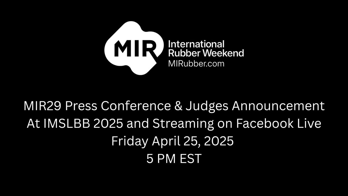 Reminder - Our MIR29 Press Conference and Judges Announcement will be streamed live via Facebook beginning at 5PM EST. Or if you happen to be attending IMSLBB? Feel free to stop by Classroom A.