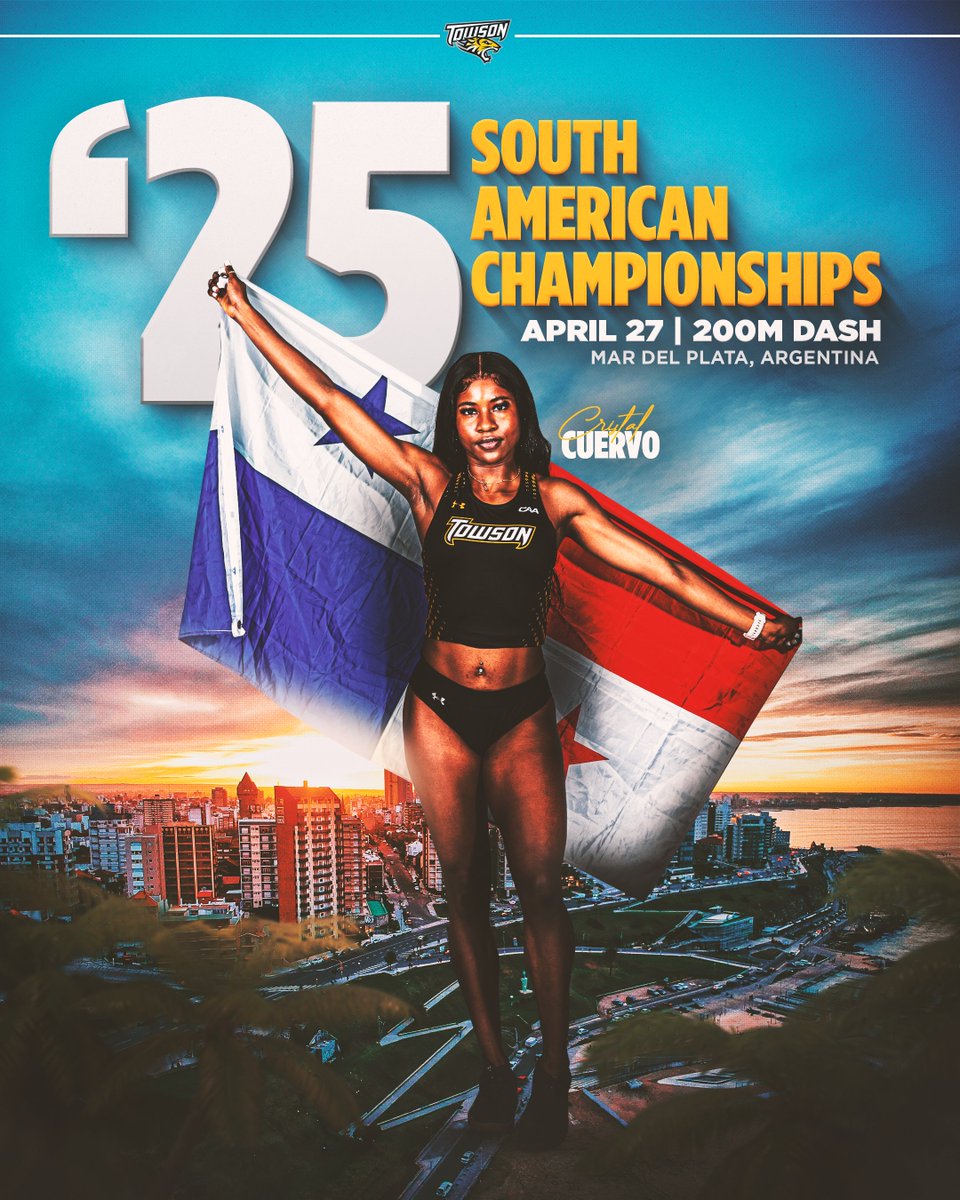 Cristal returns to the international stage to represent her home country of Panama at the LIV South American Championships! 🇵🇦

She will be competing in the 200m today!

#GohTigers 🐯