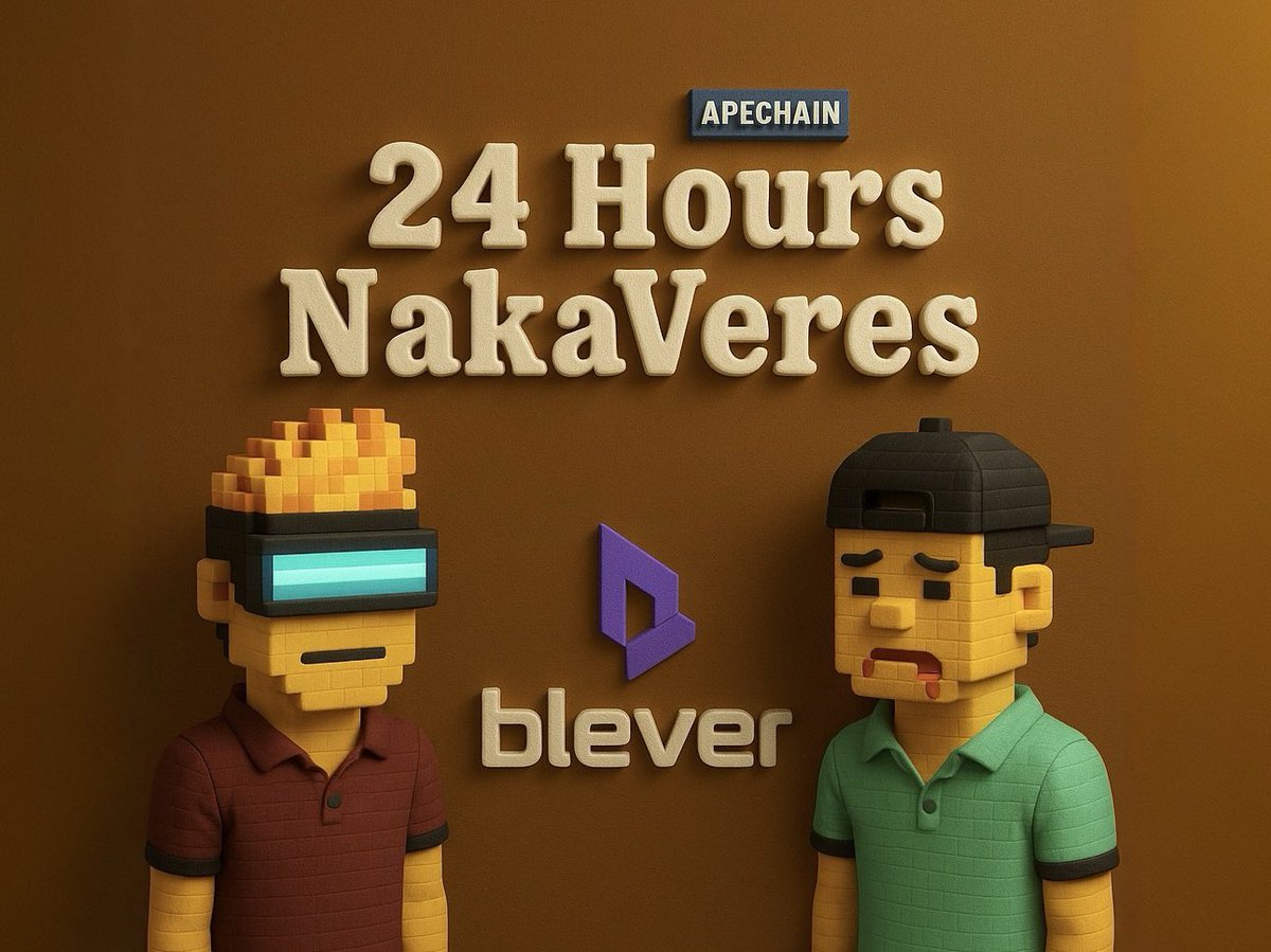 ⏰ The countdown is on: 24 hours until the exclusive launch of the #NakaVeres project on <a href="/bleverxyz/">Blever</a> !
🌿 Join us for an extraordinary NFT journey—turn on notifications, prepare your wallets, and get ready for lift-off! 🚀

app.blever.xyz/drops/nakaveres

#ApeChain #Blever #NakaVeres