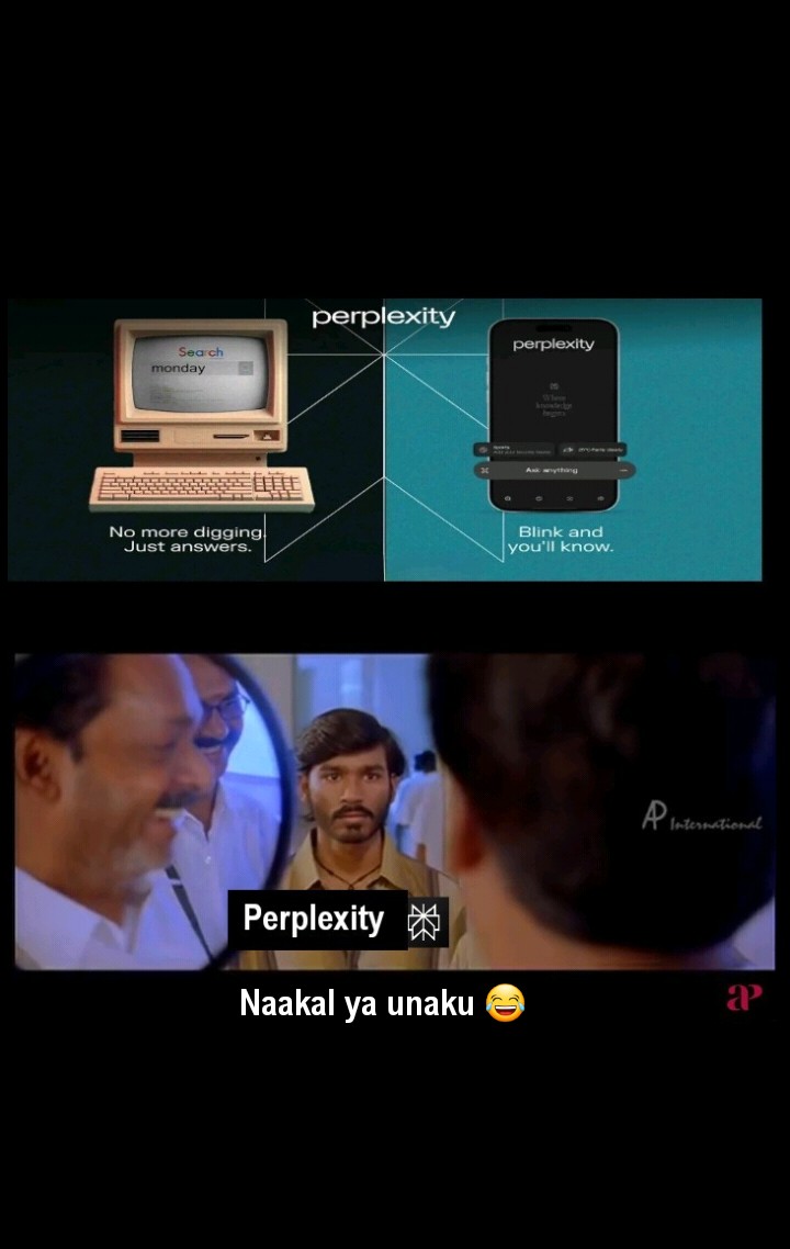 Perplexity Mocking Google 
<a href="/GoogleIndia/">Google India</a> <a href="/perplexity_ai/">Perplexity</a> #PerplexityAI #Google #TechMemes #AIvsGoogle #TamilMeme