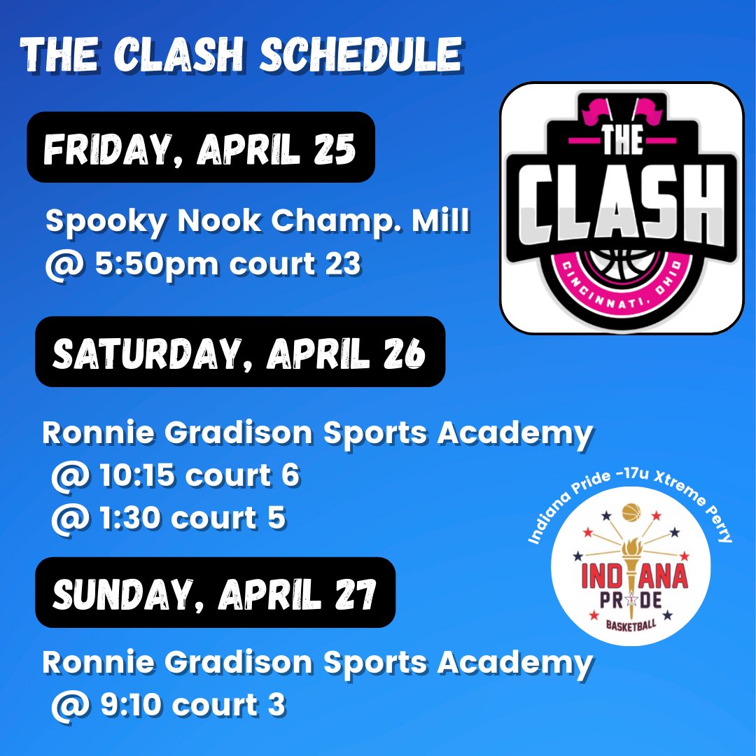 Rowan Radaszewski (@rowanradaszewsk) on Twitter photo Come check out my teammates and I at the Clash this weekend!
<a href="/InPrideBBClub/">Indiana Pride Basketball</a> <a href="/SelectEventsBB/">Select Events Basketball</a> <a href="/angie_saiter/">Angie Saiter</a> <a href="/bap2992/">Brent Perry</a> <a href="/CertifiedBball/">Certified Basketball</a> <a href="/alyxwhite_/">Alyx White</a> <a href="/JrAllStarBB/">Jr. All-Star Girls Basketball</a> Come check out my teammates and I at the Clash this weekend!
<a href="/InPrideBBClub/">Indiana Pride Basketball</a> <a href="/SelectEventsBB/">Select Events Basketball</a> <a href="/angie_saiter/">Angie Saiter</a> <a href="/bap2992/">Brent Perry</a> <a href="/CertifiedBball/">Certified Basketball</a> <a href="/alyxwhite_/">Alyx White</a> <a href="/JrAllStarBB/">Jr. All-Star Girls Basketball</a>