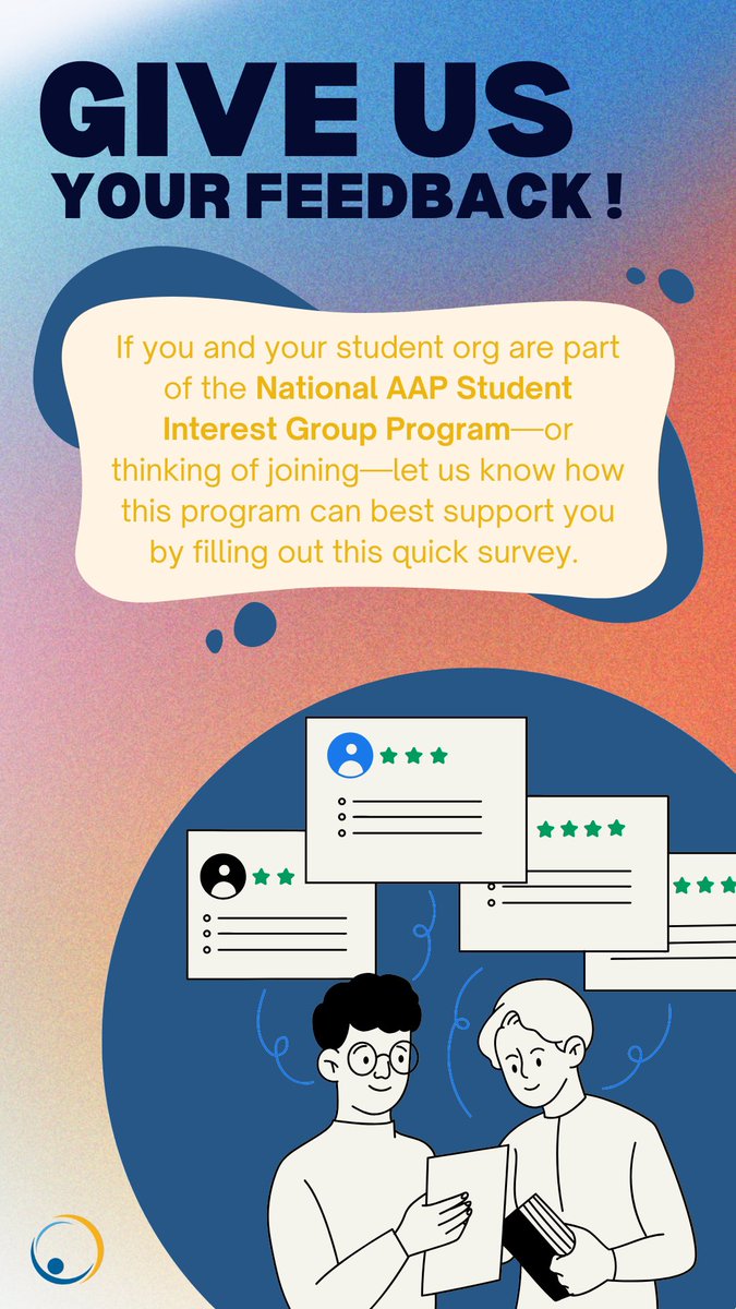 For those in the AAP Student Interest Group program or for groups who are interested in joining, please fill out this survey to let us know how you would like this AAP MSC program to benefit you. Any input and recommendations would be much appreciated! 🤩