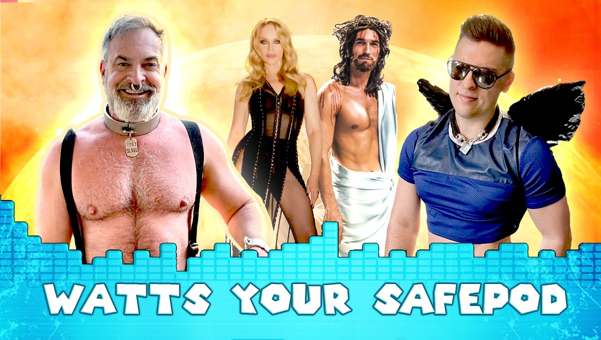 PupAmp's tweet photo. Whos sexier? Hunky Jesus or Kylie Minogue? Come find out in this week's post Easter Eastergasm pod covering Berlin, Rubber and holigays with me and Daddy! @WattsTheSafewrd
 
Itunes: https://t.co/S1LlvXbPlQ
Spotify: https://t.co/jt2SgAjhpj https://t.co/EtS9mQAo0v