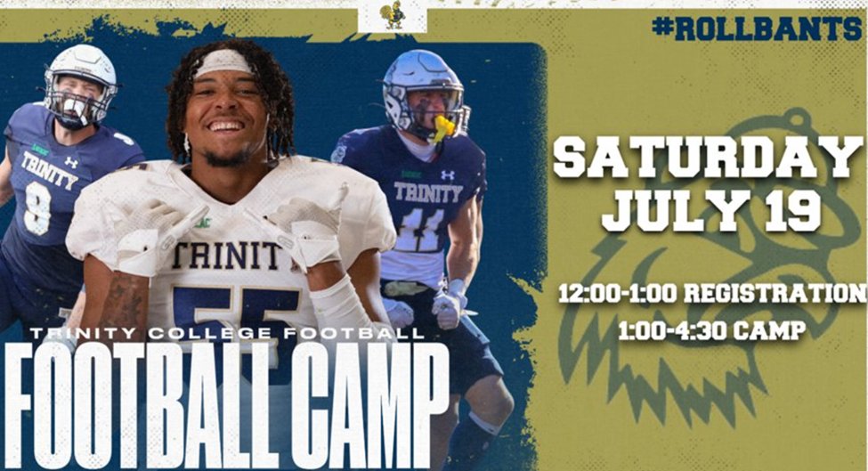 MarceloPal42582's tweet photo. Great Junior day @TrinCollFB with @coach_klier and @_coachdwilliams. Loved touring the campus and athletics facilities! Thank you for the camp invite! #TrinityTradition. #RollBants @PatCilento @SHSWarrior_FB @CoachHayward https://t.co/svpcqA6NWh