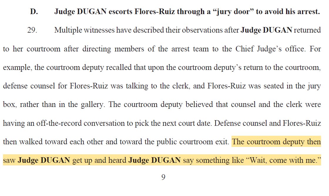 EndWokeness's tweet image. Holy shiiiit…

Judge Dugan helped a fugitive illegal alien escape out the back of her courtroom to obstruct an ICE warrant. 2 felonies.