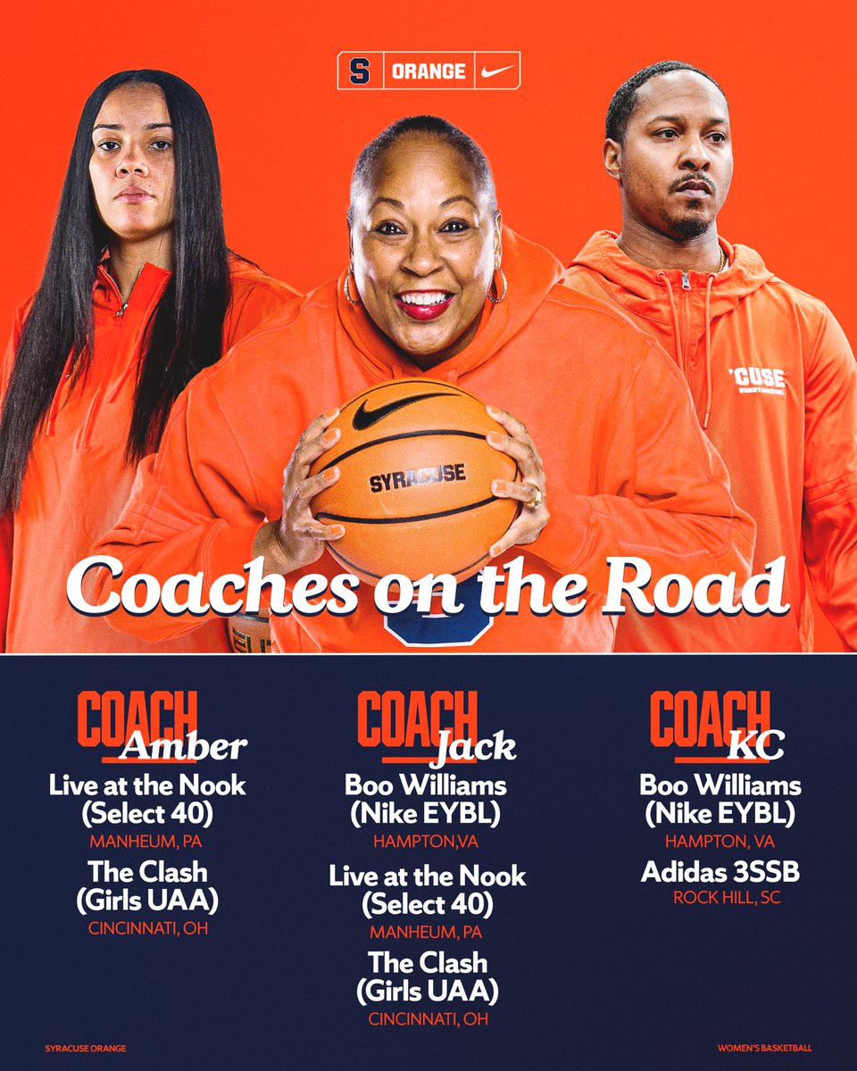 Syracuse Women's Basketball (@cusewbb) on Twitter photo On the road searching for future Orange this weekend ππ
<a href="/CuseCoachJack/">Felisha Legette-Jack</a>
<a href="/KhyreedCarter/">K.C.</a>
<a href="/CoachMoore_42/">Amber Moore</a> On the road searching for future Orange this weekend ππ
<a href="/CuseCoachJack/">Felisha Legette-Jack</a>
<a href="/KhyreedCarter/">K.C.</a>
<a href="/CoachMoore_42/">Amber Moore</a>