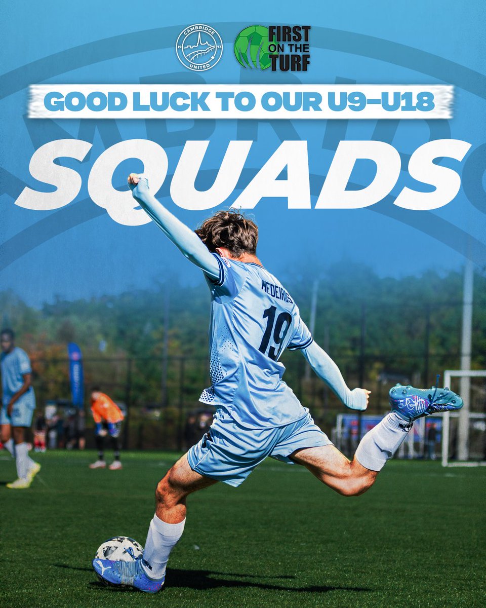 ⚽️ Good luck to all our squads competing this weekend at the First on the Turf tournament!

We’re proud to see our players take the field and represent Cambridge — play hard, play smart, and most of all, have fun!

Let’s go, CYS! 💙
#CambridgeYouthSoccer #FirstOnTheTurf