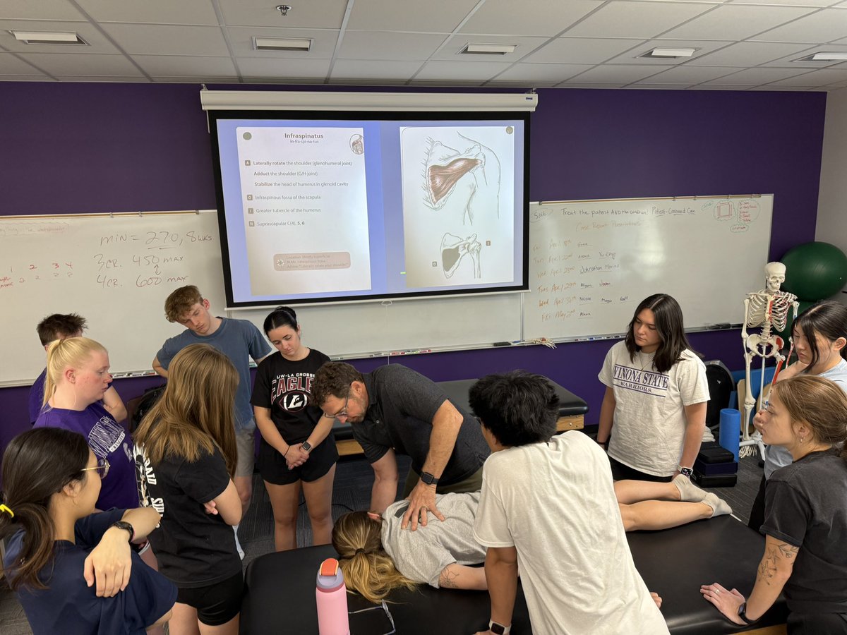 Interdisciplinary learning! First year MSAT students recently completed a lab on Active Release Techniques with Dr. Robert Picchiotti from Infinity Wellness Chiropractic. #handsonlearning #Interdisciplinary