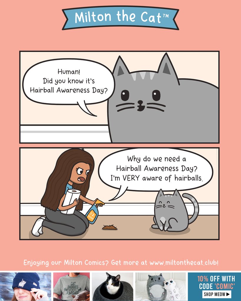 Extremely aware and against my will 😐#HairballAwarenessDay