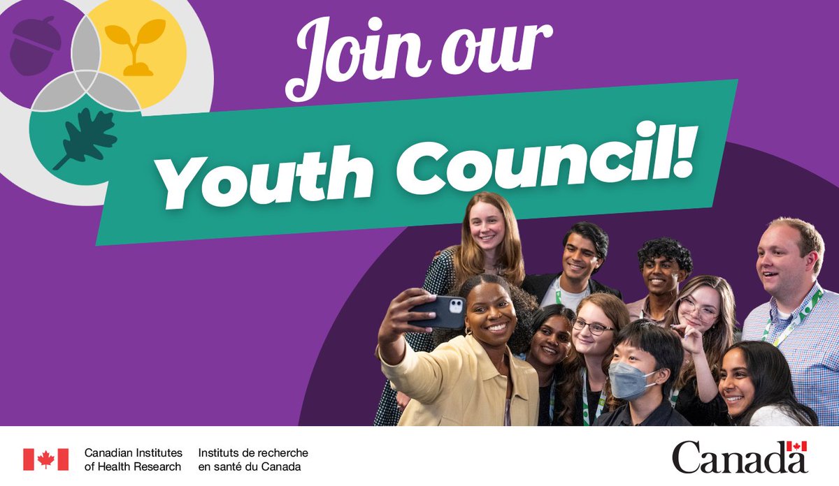 CIHR (@cihr_irsc) on Twitter photo We are looking for young Canadians between the ages of 12-25 to join our Youth Advisory Council!
Share your voice with Scientific Director <a href="/DrCChambers/">Dr. Christine Chambers</a> to help advise the CIHR Institute of Human Development, Child and Youth Health.
Apply by May 12 👇
cihr-irsc.gc.ca/e/51876.html?h… We are looking for young Canadians between the ages of 12-25 to join our Youth Advisory Council!
Share your voice with Scientific Director <a href="/DrCChambers/">Dr. Christine Chambers</a> to help advise the CIHR Institute of Human Development, Child and Youth Health.
Apply by May 12 👇
cihr-irsc.gc.ca/e/51876.html?h…