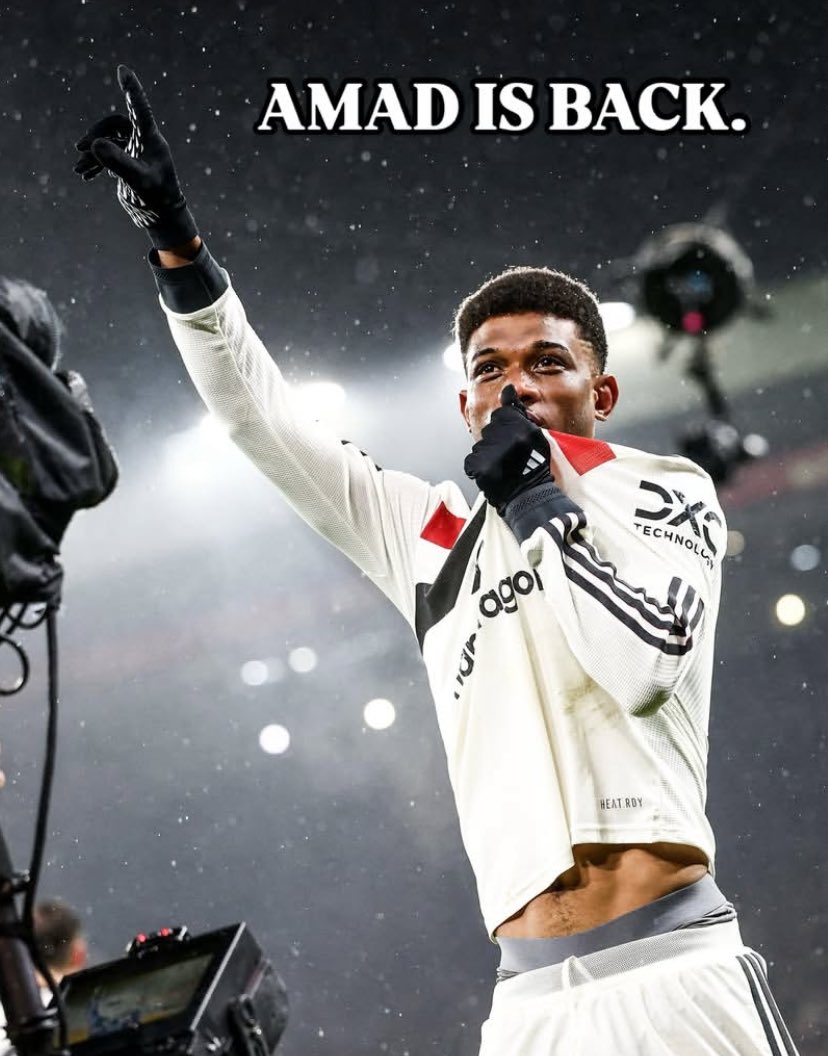 Utdtruthful's tweet photo. 🚨🎖️| 𝐁𝐑𝐄𝐀𝐊𝐈𝐍𝐆: Amad Diallo will try to be READY for the first leg against Bilbao or the second leg. #MUFC [@FabrizioRomano] https://t.co/PcQgZTfO5I