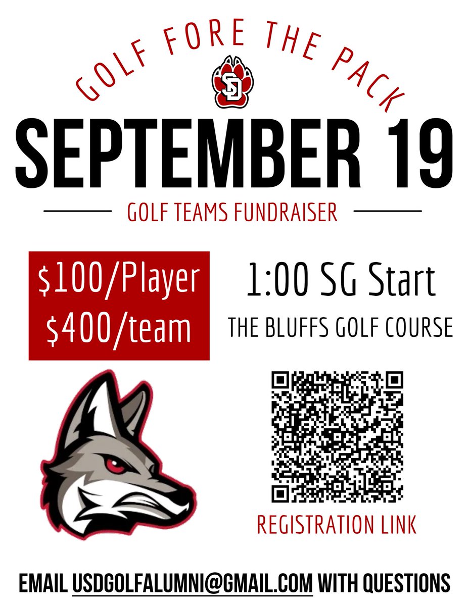 Date is set for 2025, so mark your calendars. Come join us for our Golf Fore The Pack fundraiser! 

Link to Google Form team registration: docs.google.com/forms/d/e/1FAI…