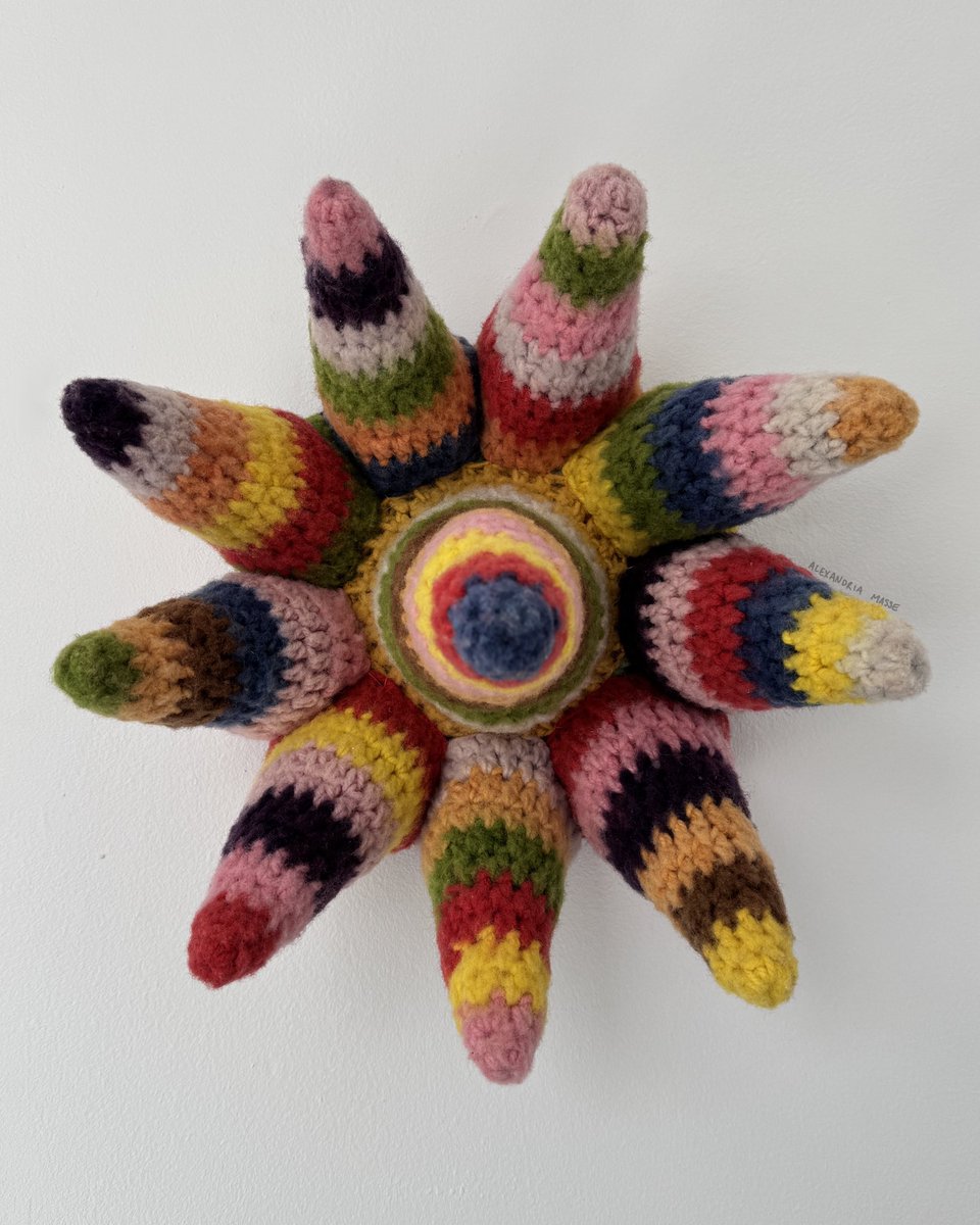 MasseAlexandria's tweet image. bad case of the stripes, made of hand dyed 100% wool