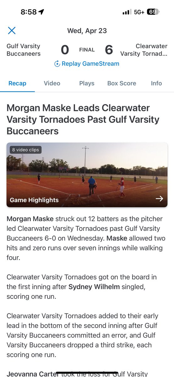 MorganMaske2026's tweet photo. @CLW_softball had a great senior night on Wednesday! I have played with these ladies for the last three years and it’s been an honor and a privilege. The team did their very best to end the regular season on a high note. @jklinefelter_1 @CoachMarioH @amber_fiser @UCF_Softball https://t.co/2guiqZGqyJ