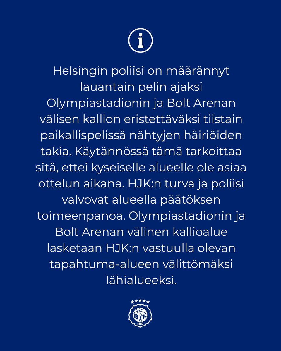 Vous vous souvenez de cette image des supporters de HJK lors du dernier match ? Et bien ça n'arrivera pas ce week-end !

La police d'Helsinki a ordonné que la falaise proche de la Bolt Arena soit bouclée pour le match samedi.

C'est tendu entre les supporters et la direction.. 😬