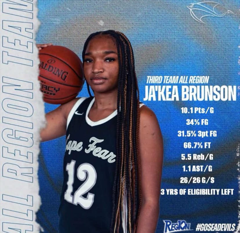 As we pack our bags to prepare to go on visits next week we are happy to talk with any school interested in seeing if she will be a good fit .. A 3.67 GPA  at Cape Fear Community College and very determined and Coachable she will make some program very happy the believed in her