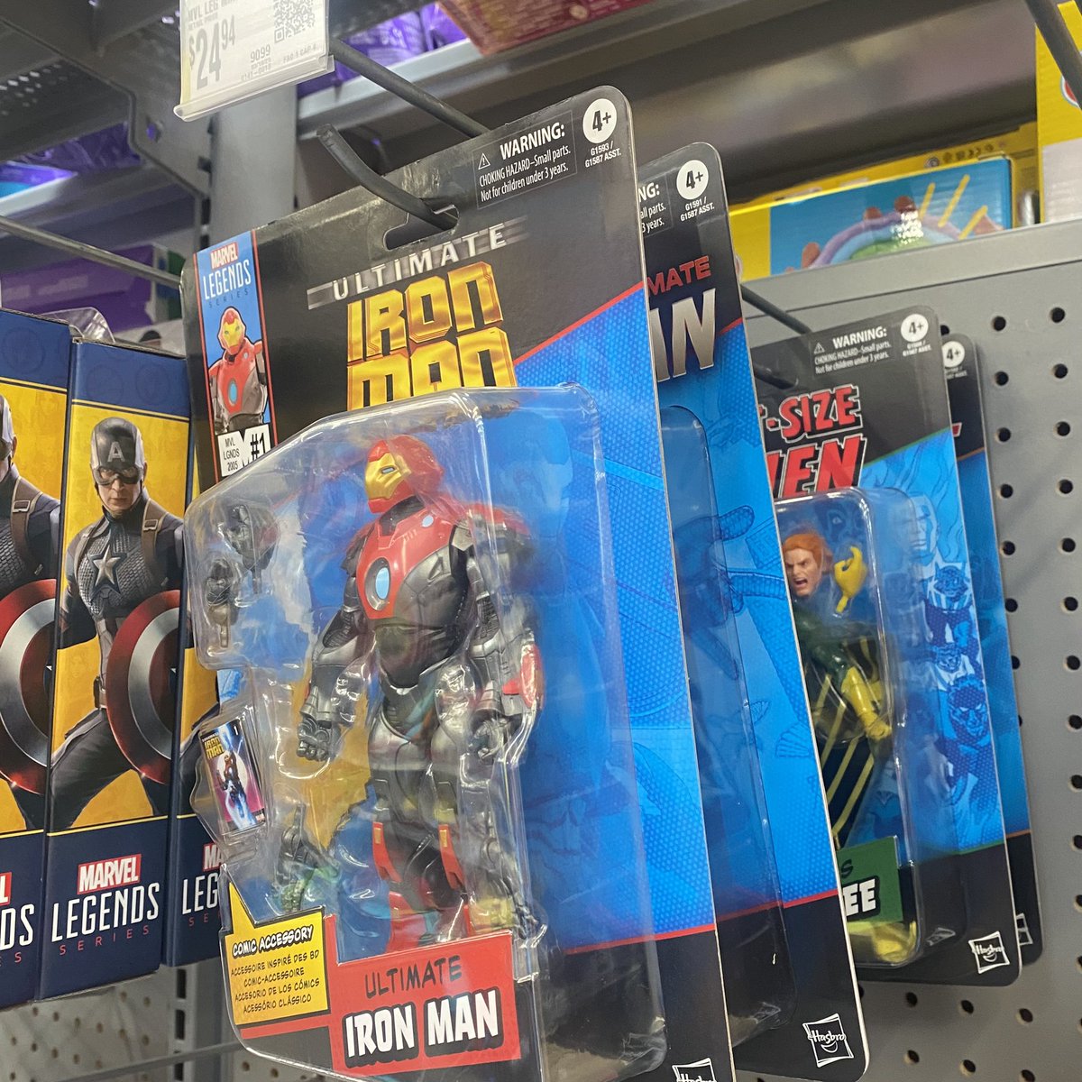 CardbackHero's tweet photo. Today at Walmart: #MarvelLegends Rom Wave! I missed Rom &amp; Warlock, but Iron Man, Banshee, Daken, and Miles were still on the pegs. https://t.co/VgteP96Lyb