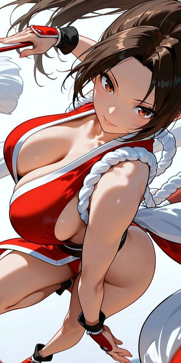 cuteShermie's tweet image. A cute Mai Shiranui closeup ^~^ 🔥❤️