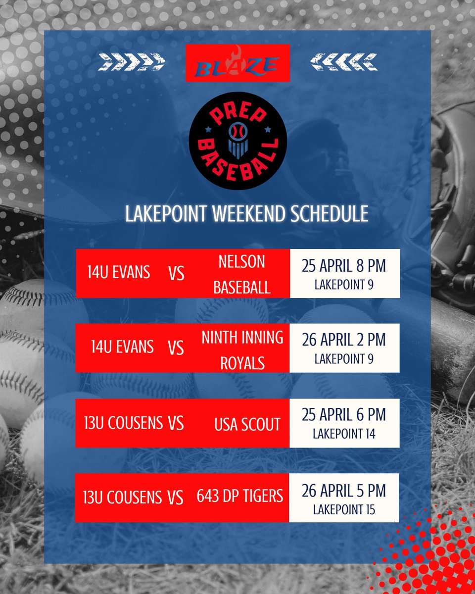 Good luck tonight to 14u Evans and 13u Cousens playing in the Georgia Open State Championship at Lakepoint! ⚾️ #blazebaseball