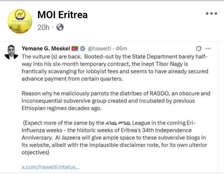 QQarramis's tweet photo. The #Afar #RSADO leaders always know how to hit #Eritrean regime where it hurts most, and isn’t afraid to do it either militarily or verbally. Kudos, Comrade General Ibrahim Harun. https://t.co/frTMqM2QS2