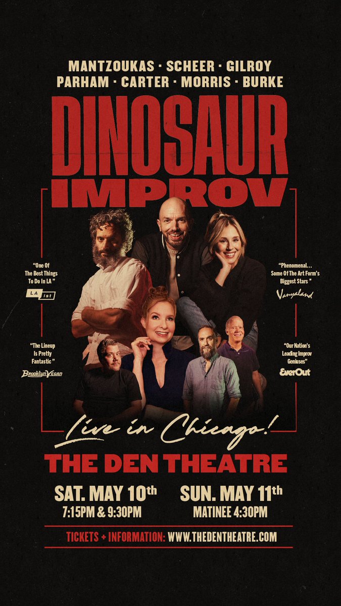 HDTGM's tweet photo. Thank you.

You sold out Dinosaur faster than something very fast. So we are doing more! 

New late show in Toronto.
New Sunday show in Chicago.

You can find links to tickets here: https://t.co/uy0hSb4Lhk https://t.co/I9dJaCs6ei