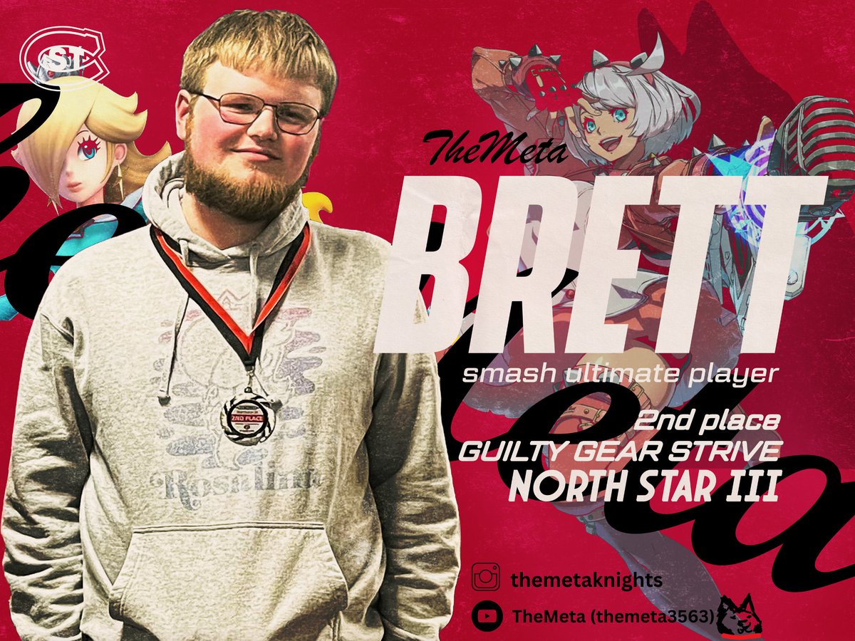 🎮🔥 PLAYER ANNOUNCEMENT 🔥🎮

Join us in welcoming the newest member of the SCSU Sports Team 
💥 Brett "TheMeta" 💥
Coming  2nd place at  Guilty Gear North Star III🥈
Let’s give it up for TheMeta as he joins the squad!
Time to level up 💪🔥

#esports #smashultimate #ggstrive